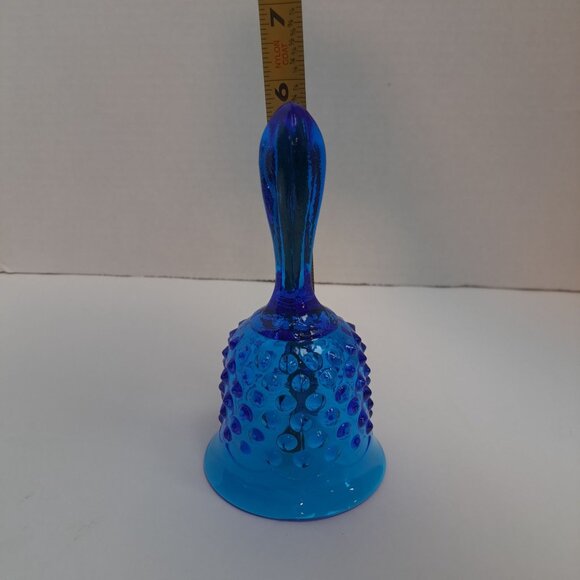 Fenton Cobalt Blue Hobnail Glass Bell 6" Handcrafted Decorative Piece - Picture 7 of 10